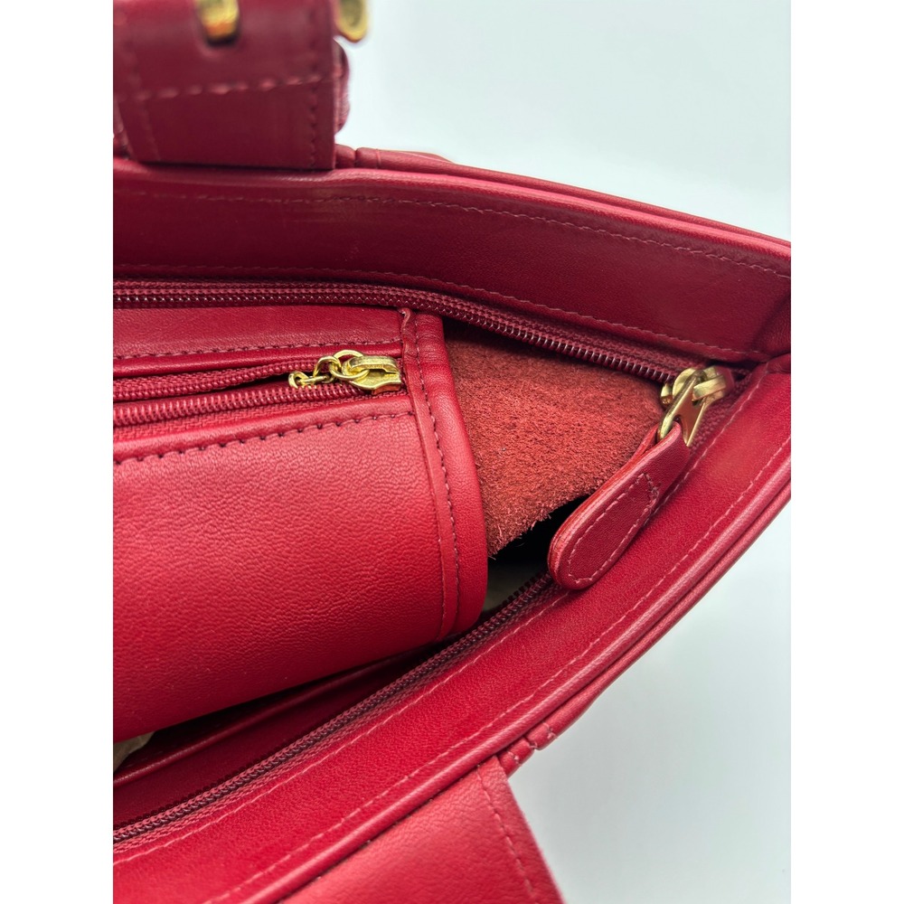 STUNNING COACH VINTAGE RED WAVERLY LEATHER TOTE BAG 4133 - Picture 6 of 9